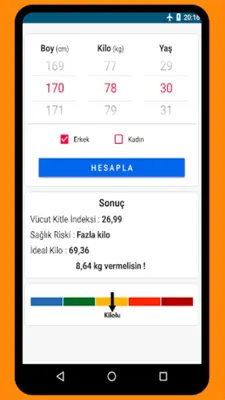 İdeal Kilo Hesaplama android App screenshot 1