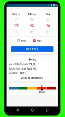 İdeal Kilo Hesaplama android App screenshot 2