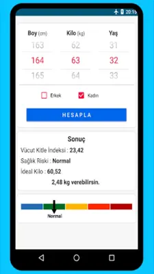 İdeal Kilo Hesaplama android App screenshot 3