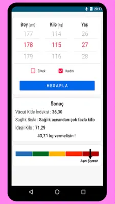 İdeal Kilo Hesaplama android App screenshot 4